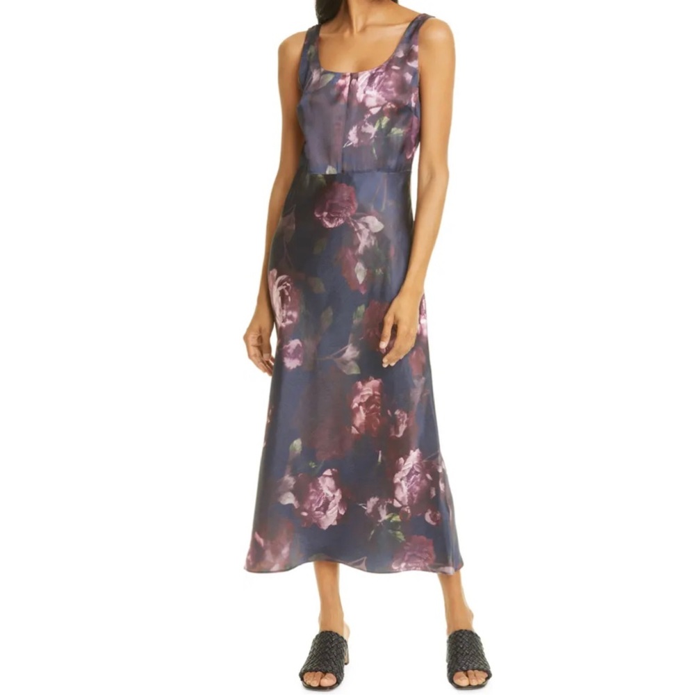 Night Garden Square Neck Satin Slipdress
VINCE